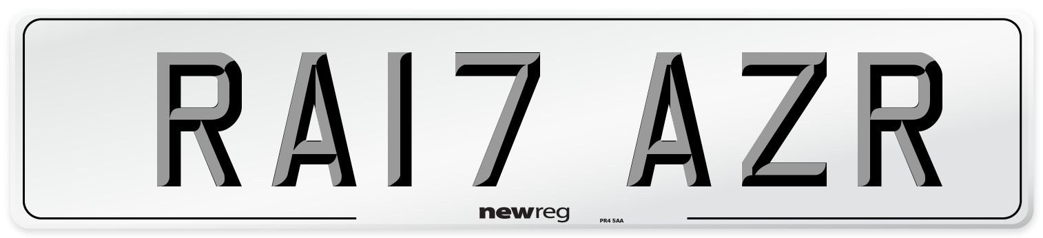RA17 AZR Number Plate from New Reg